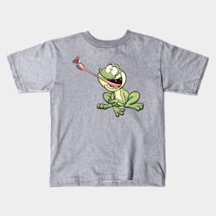 Frog catching fly Kids T-Shirt